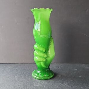 Green Handcrafted Glass Vase